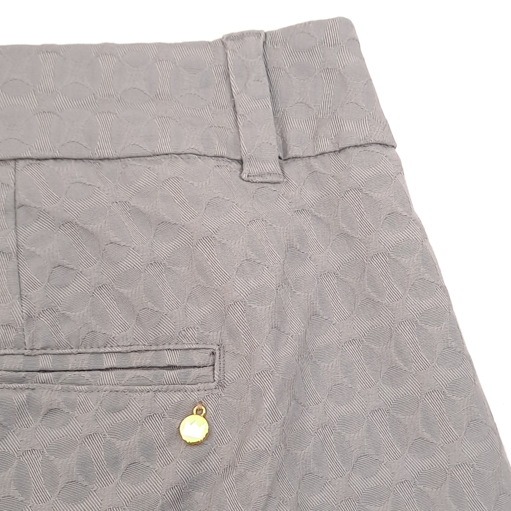 Crown & Ivy Shelby Women's Shorts Scalloped Hem Gray Textured Stretch - Sz 16W - Picture 4 of 9